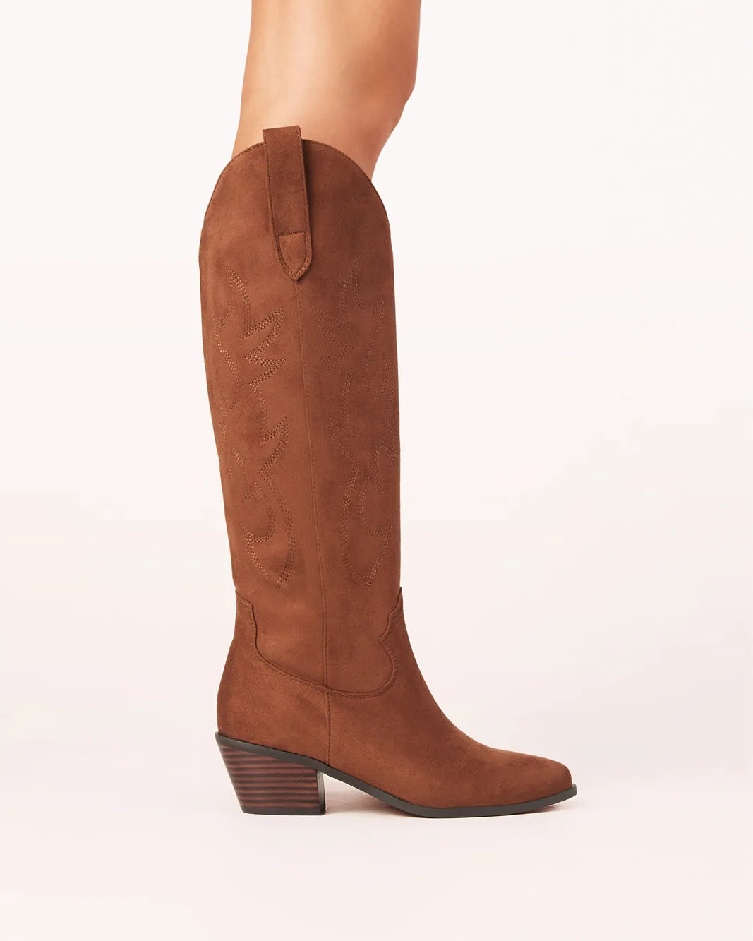URSON - MAHOGANY SUEDE Mid Calf Boots