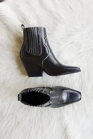 Camille Western Mid Ankle Boot in Black Best Winter Snow Boots