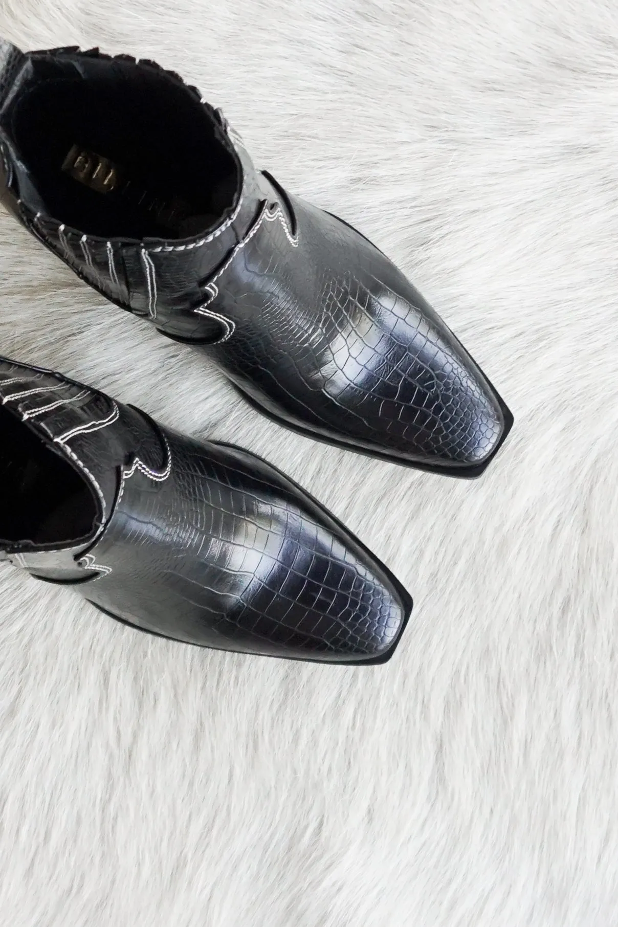 Camille Western Mid Ankle Boot in Black Vietnam Boots