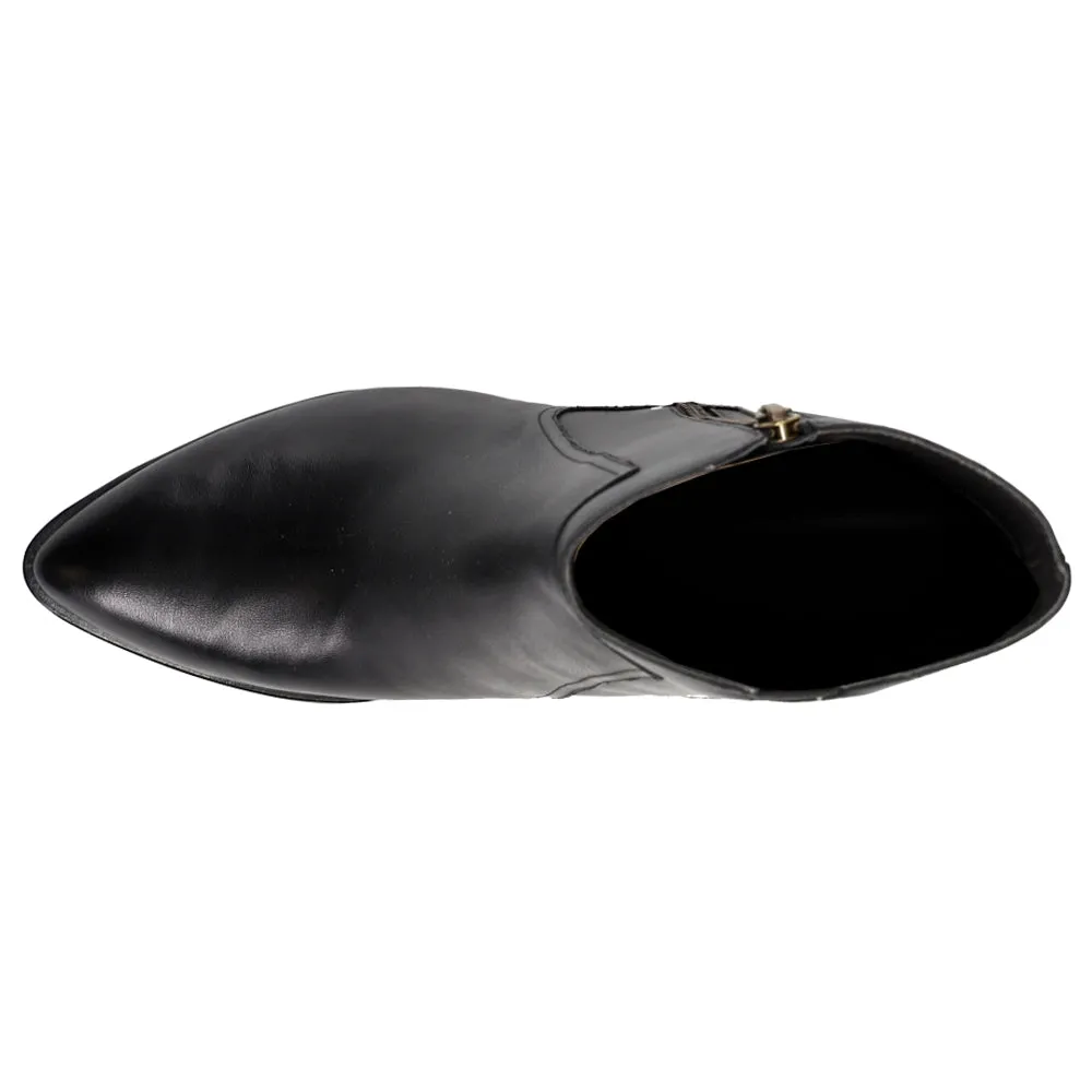 Teegan Pointed Toe Zippered Booties Boots With Round Toe