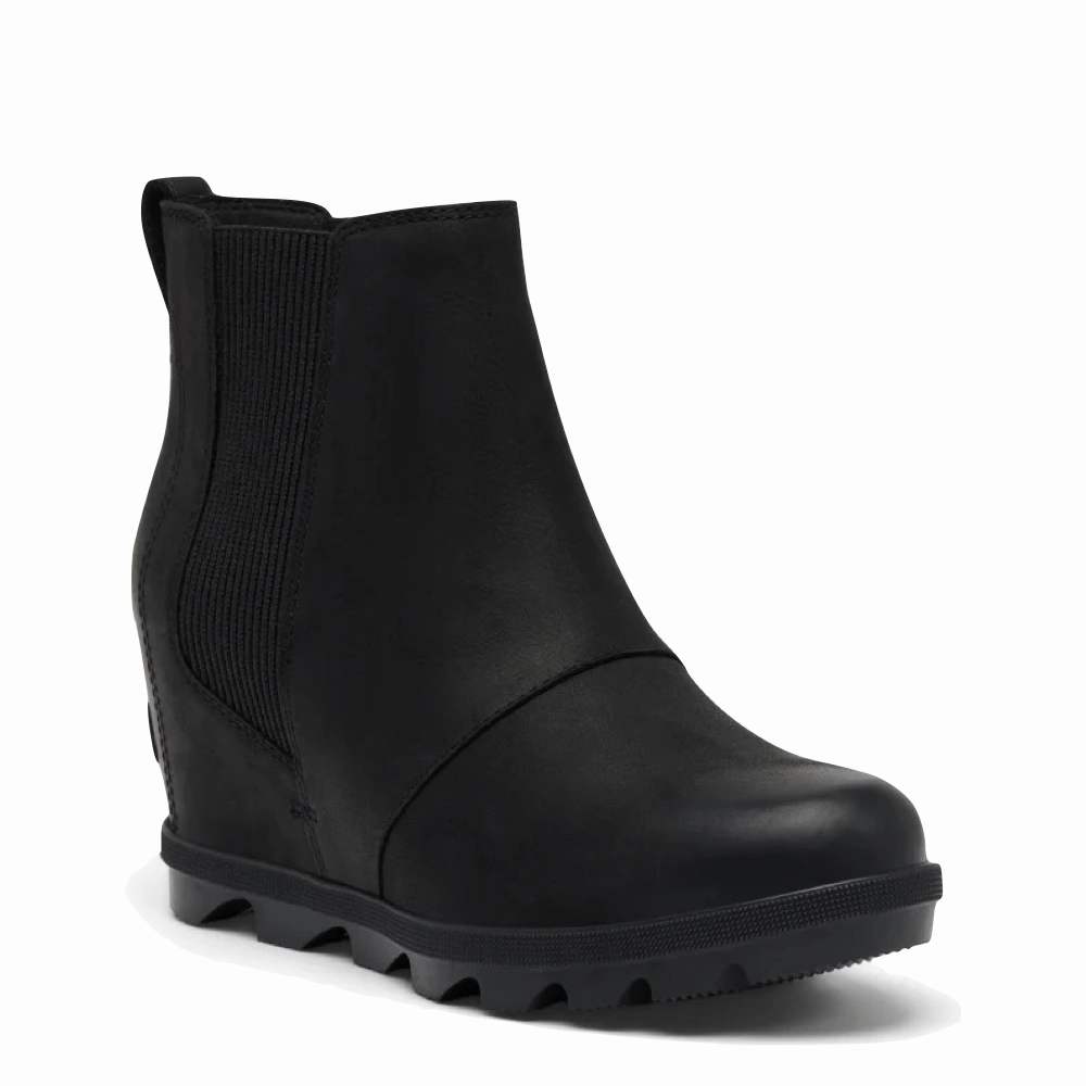 Puss In Boots Animated Movie Sorel Women's Joan Rhapsody Chelsea Wedge Bootie in Black/Black