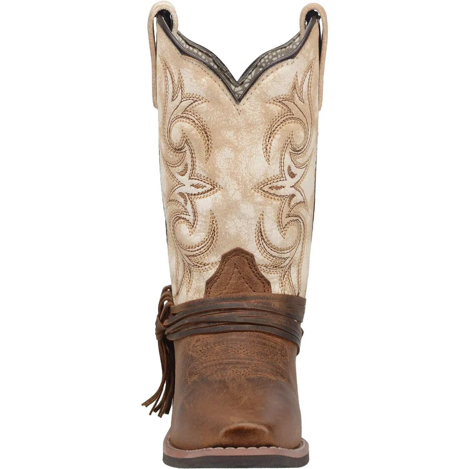Western Boots Snip Toe Dan Post Girl's Lil Myra Brown And White Western Boots DPC2911