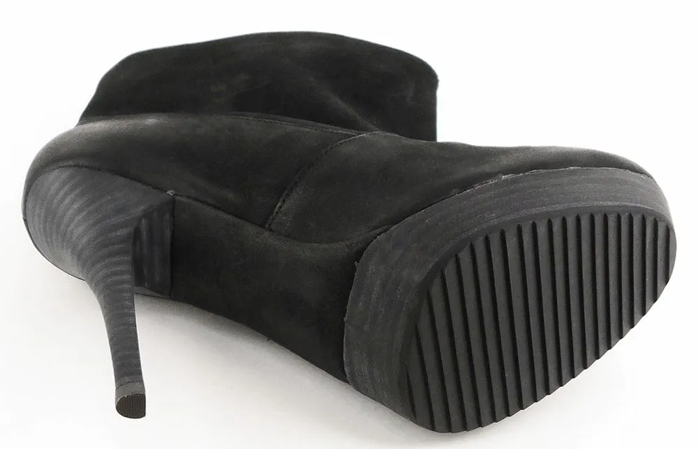 Buckle And Boots LUXURY REBEL Women's Rita Slouch Throat Bootie -Black-