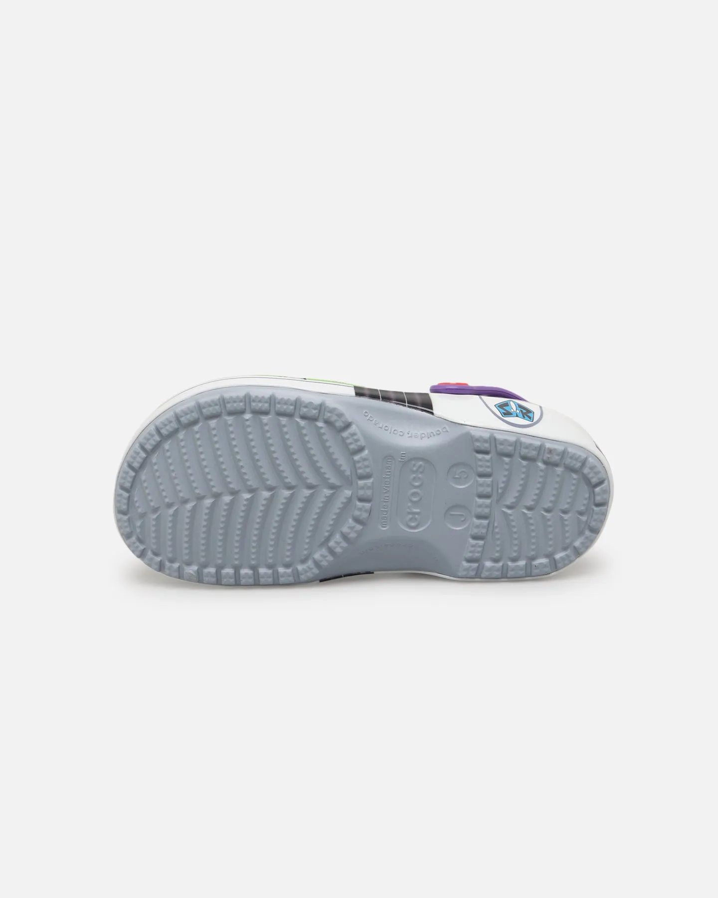 Crocs X Pixar Toy Story  Buzz Lightyear Kids' Classic Clog (GS) Blue Grey Slip On Sneakers With Rhinestones