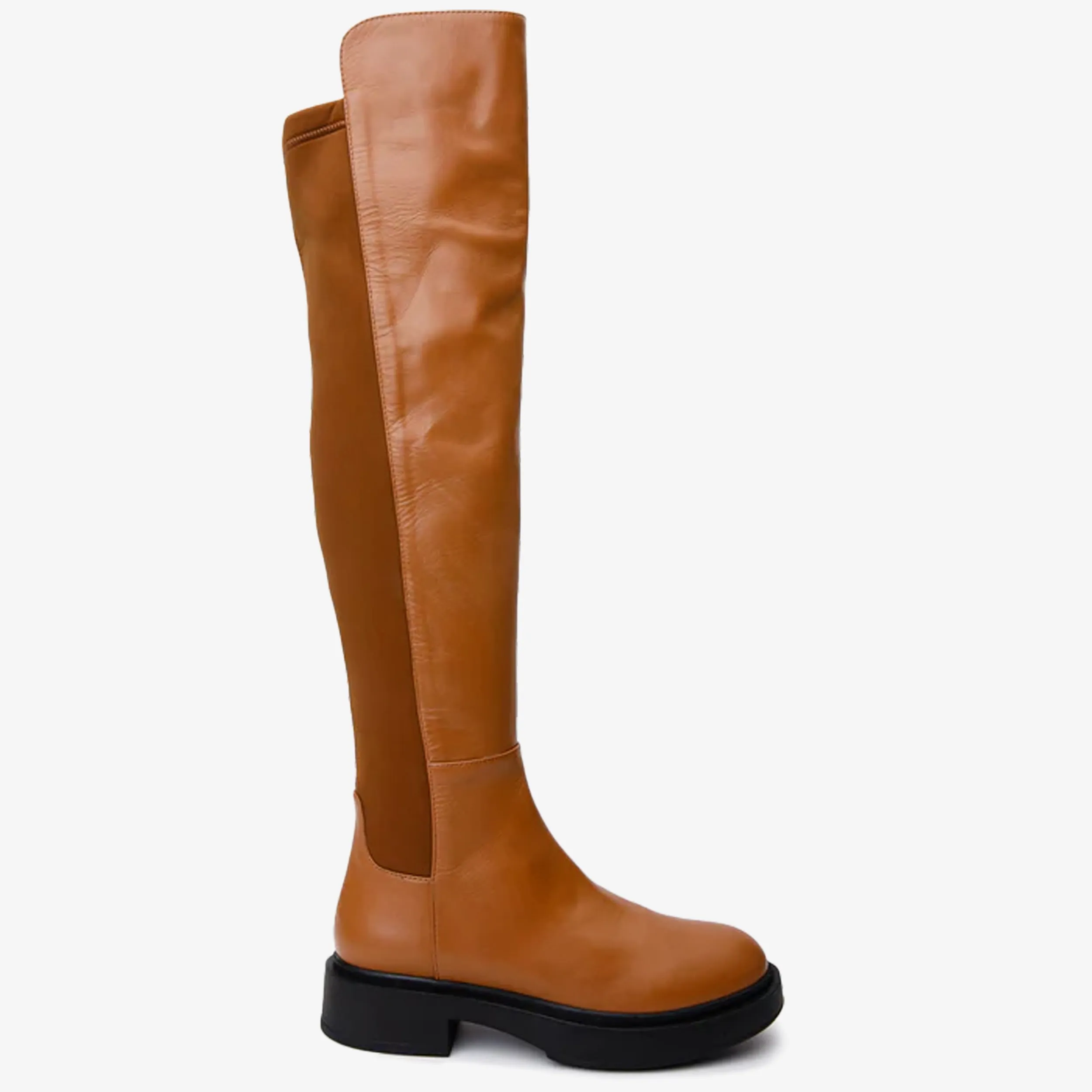 The  Harmony Belle Tan Leather Knee High Women Boot Platform Winter Boots