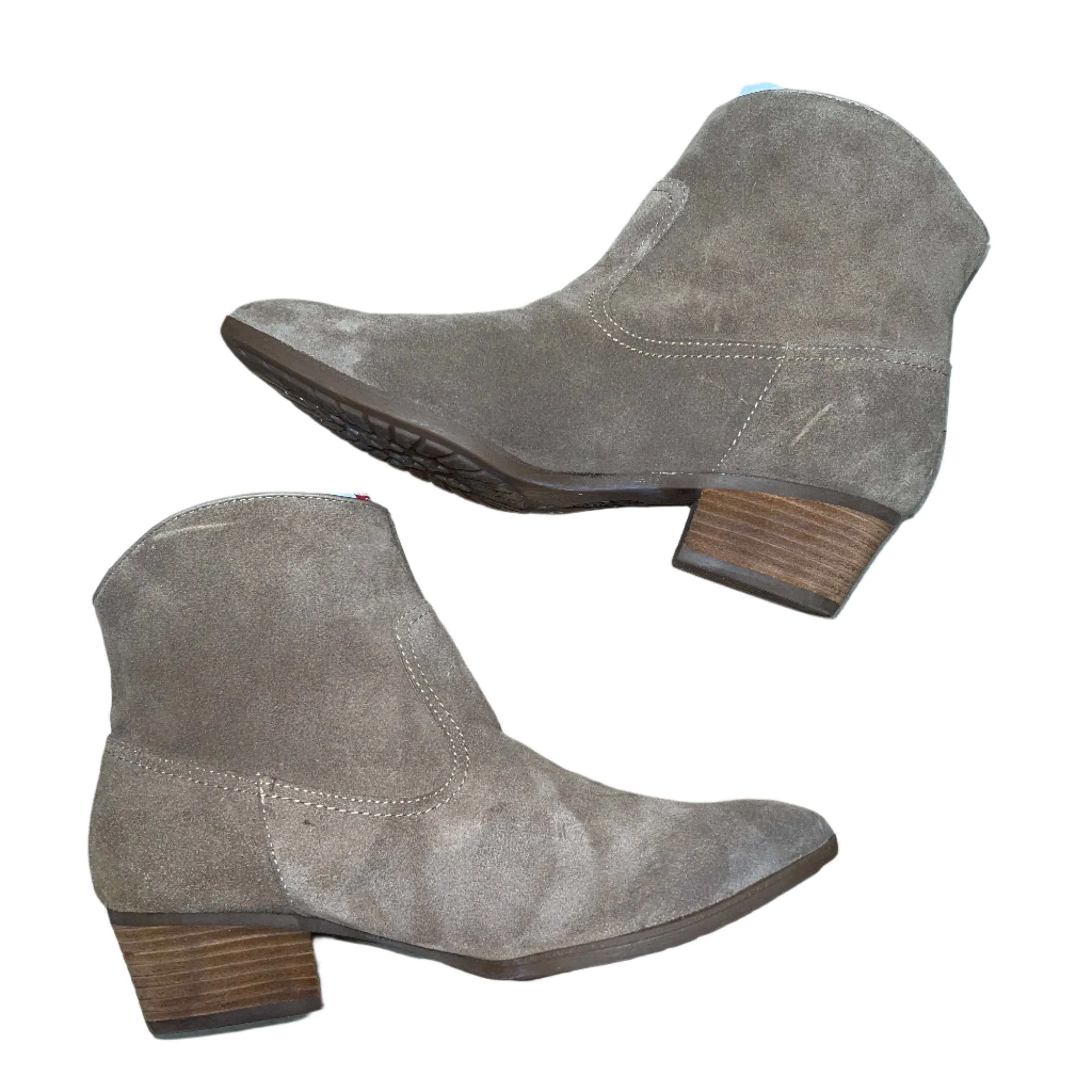 Paul Ankle Boots Sofft Womens Padma  Western  Bootie Taupe Velour Suede Stone  8M
