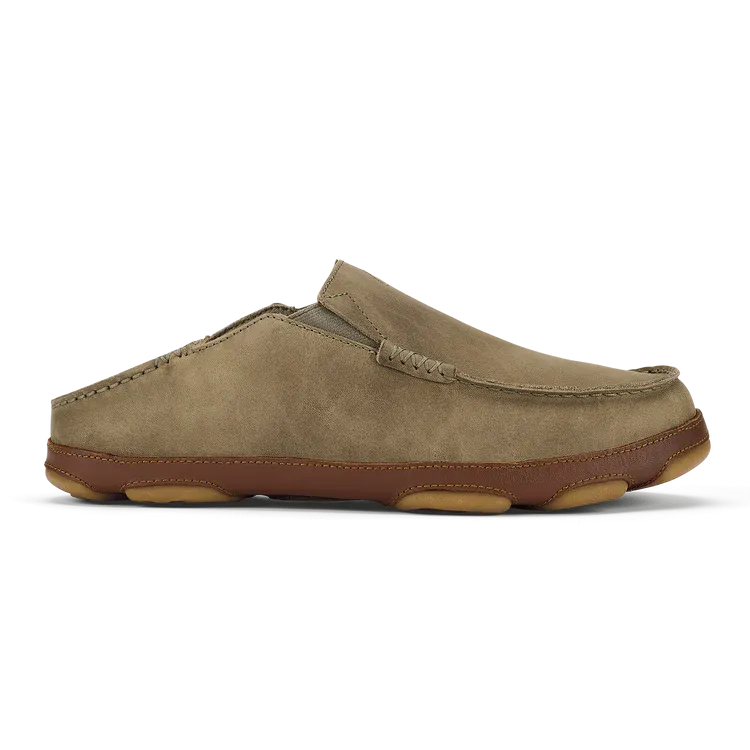 OLUKAI MENS MOLOA - CLAY / TOFFEE Rubber Slip On Sandals