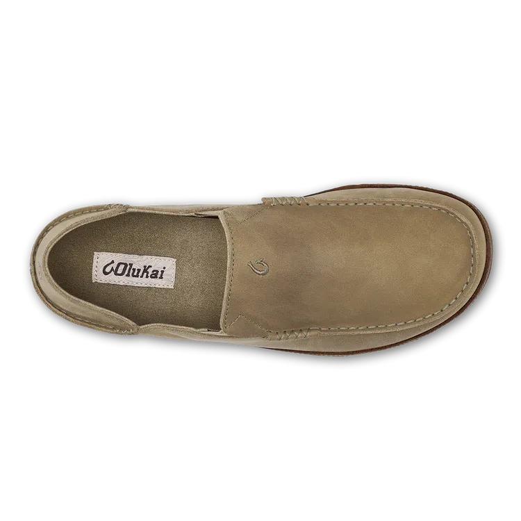 OLUKAI MENS MOLOA - CLAY / TOFFEE Best Leather Slip On Shoes