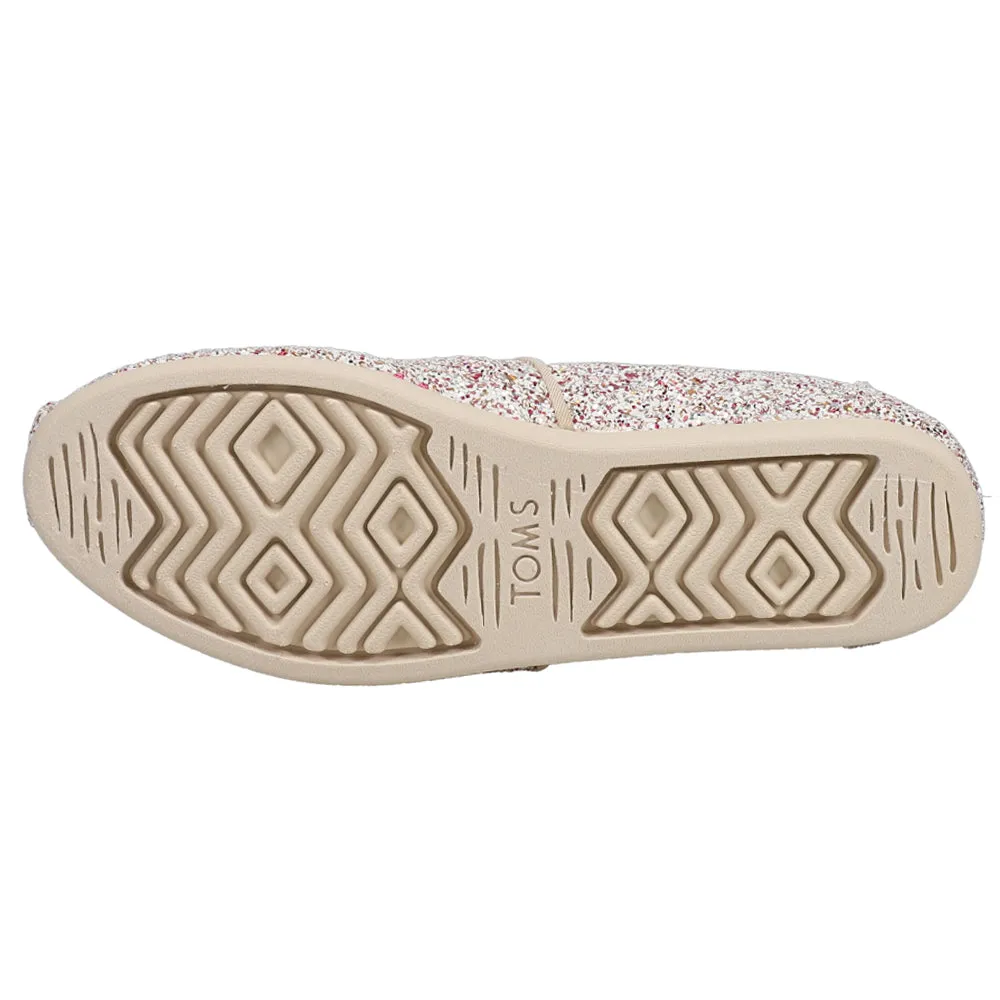 Alpargata Glitter Slip On Flats Mens White Slip Ons