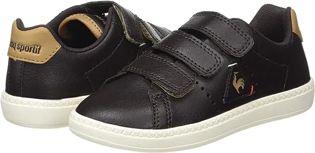 Le Coq Sportif scarpa da bambino con strappo in pelle Courtone 1720116 marrone Bbb Sneakers