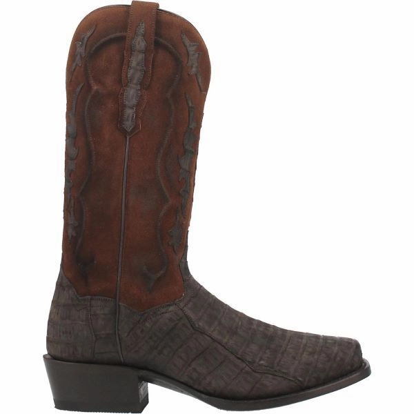Thigh High Flat Boots Dan Post Men's Stalker Brown Cowboy Square Toe Boots DP3089