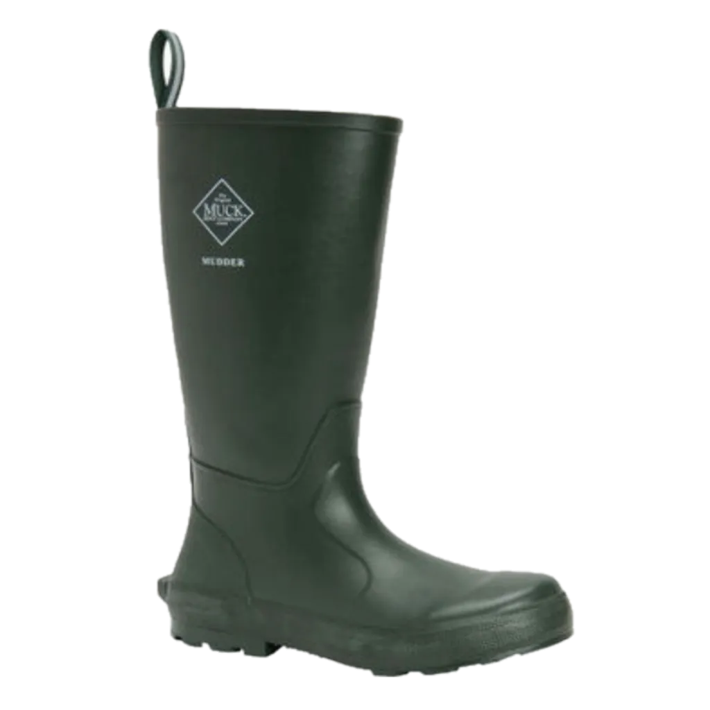 Muck Men's Mudder Tall Moss Green Pull On Rubber Boots MUD333 Black High Heel Shoe Boots