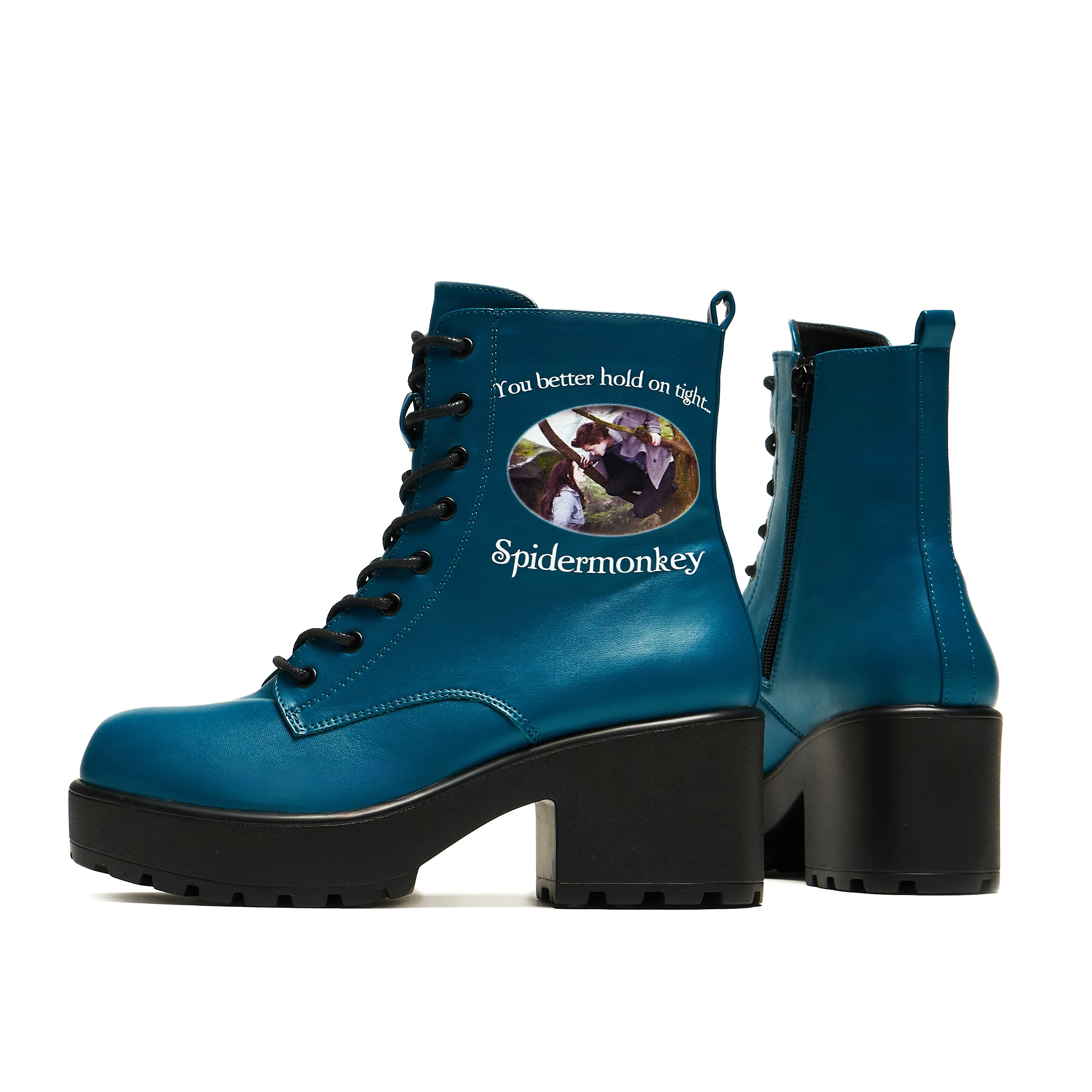 Celia Ankle Boots Spidermonkey Military Teal Boots