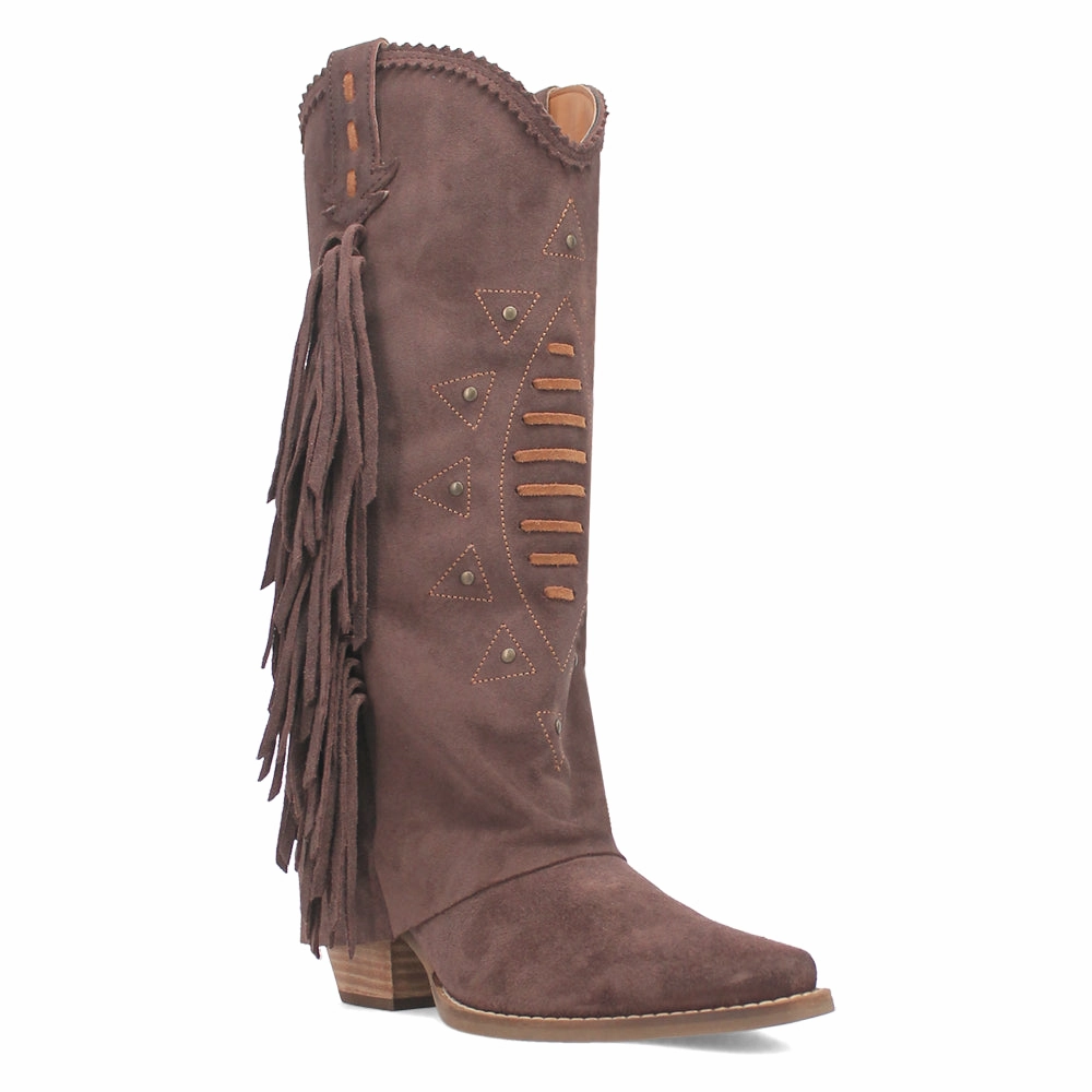 Best Dress Chukka Boots Spirit Trail Studded Embroidered Fringe Snip Toe Pull On Cowboy Boots