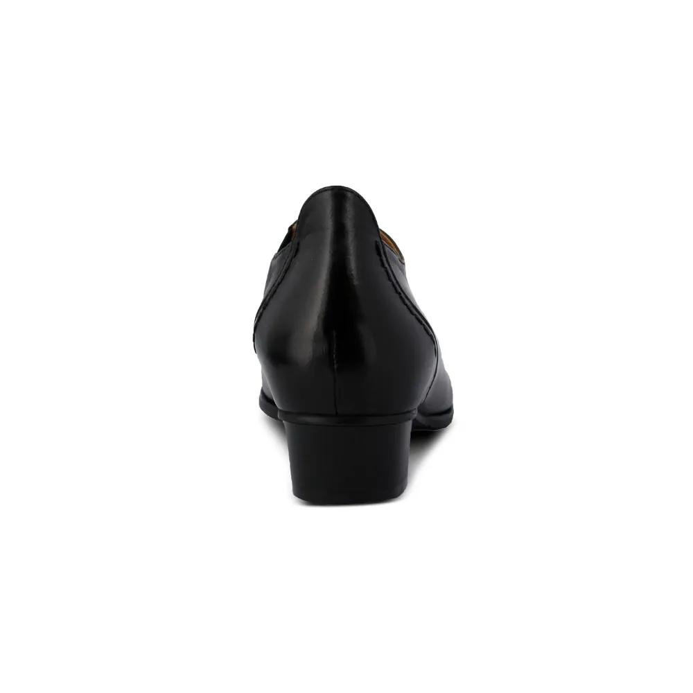 Spring Step Melbourne Black Leather Shoe (Women's) Slip On Alternatives