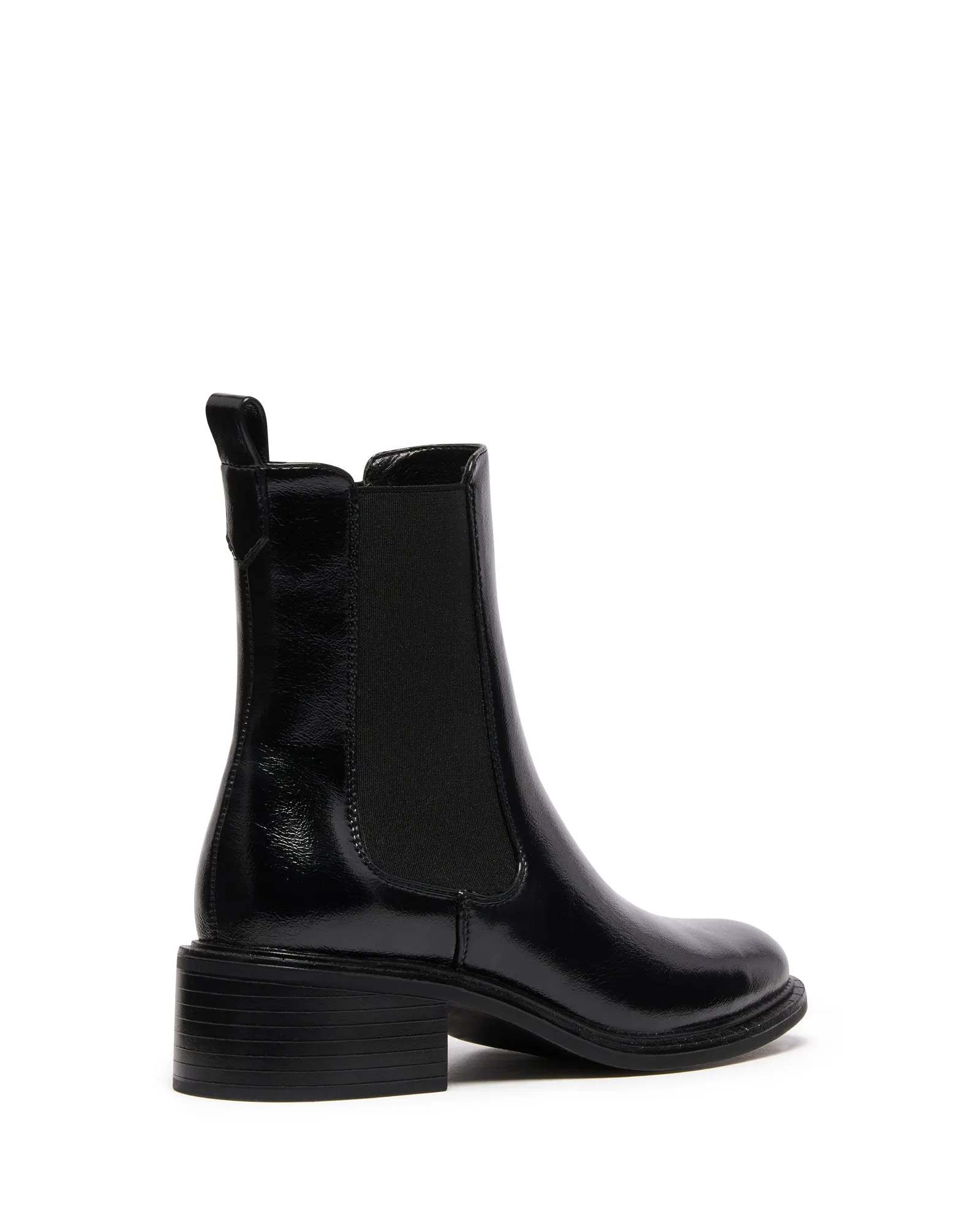 Oversized Ankle Boots Stable Ankle Boot Black Crinkle Patent
