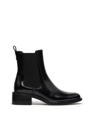 Tortoise Ankle Boots Stable Ankle Boot Black Crinkle Patent