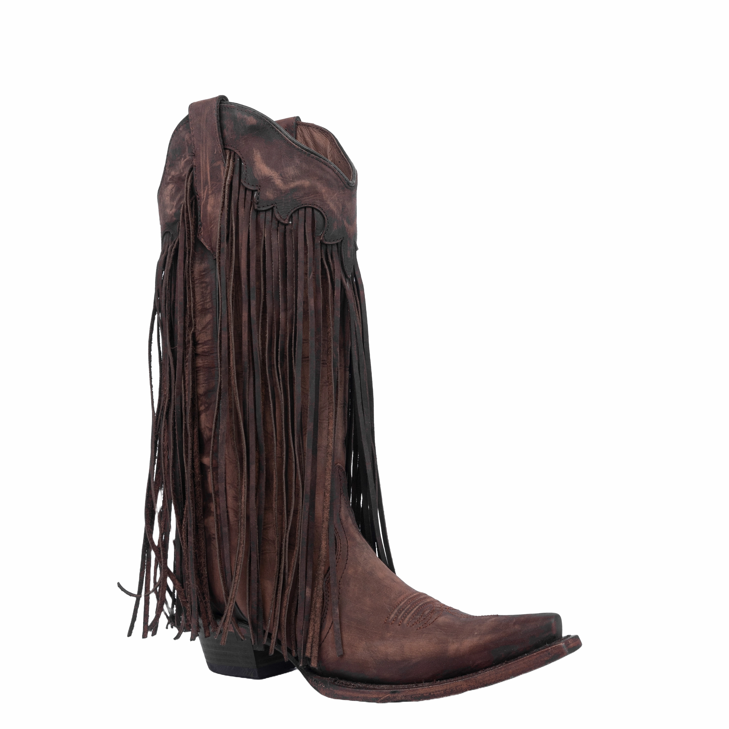 Circle G by Corral Ladies Fringed Brick Brown Snip Toe Western Boots L6088 Walmart Knee High Boots