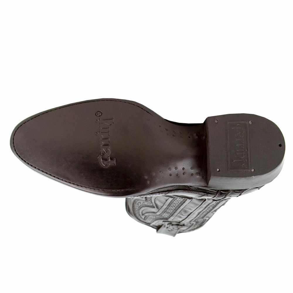 Lace Up Boots With Heel Stallion American Alligator Round Toe Cowboy Boots