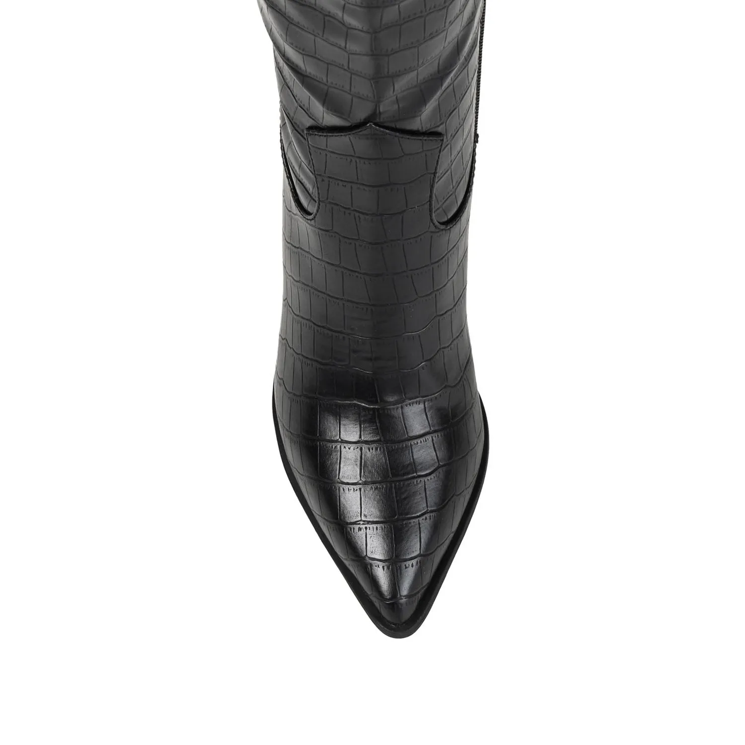 THERESE COWGIRL BOOTS IN X-WIDE CALF Platform Gogo Boots