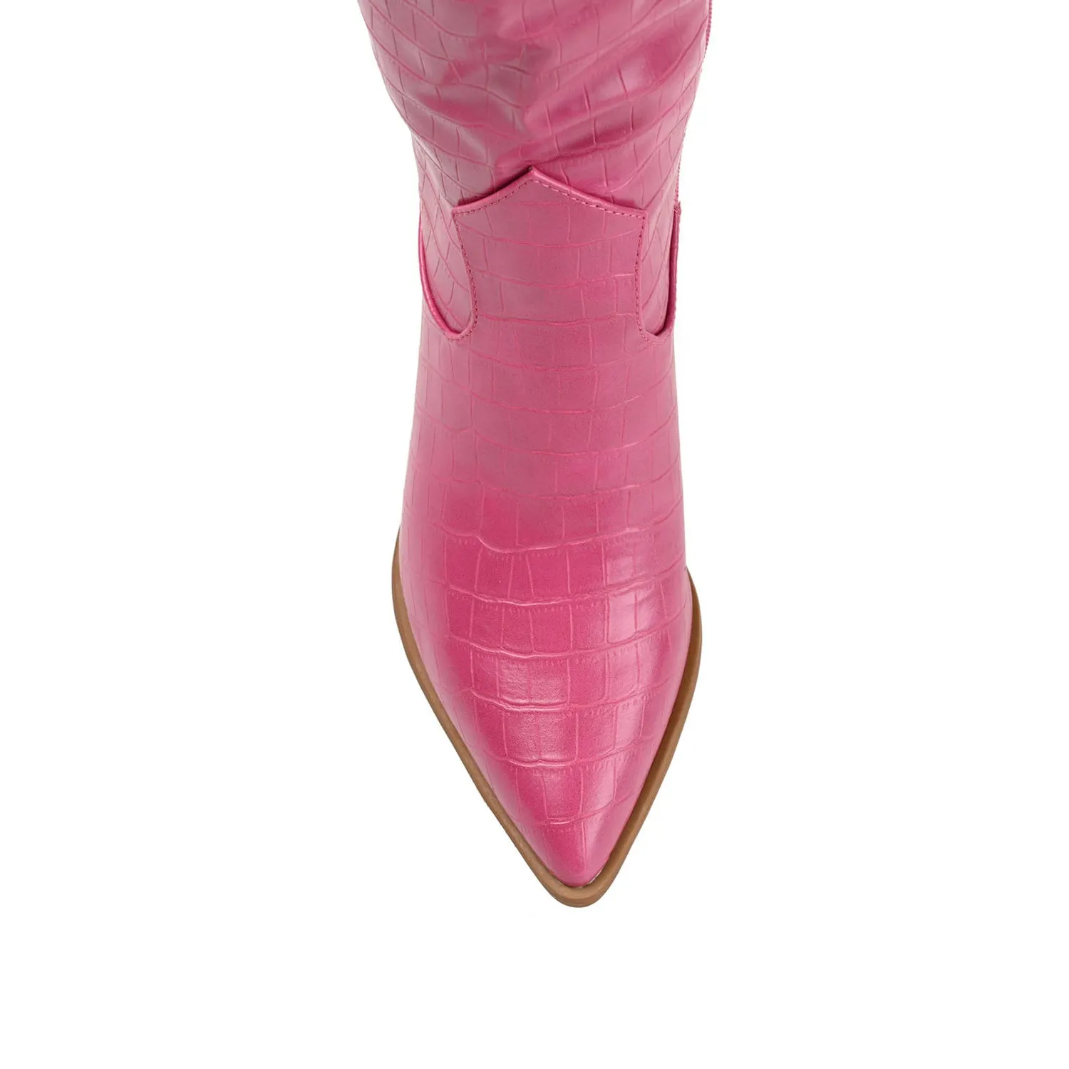 THERESE COWGIRL BOOTS IN X-WIDE CALF Plus Size Knee Boots