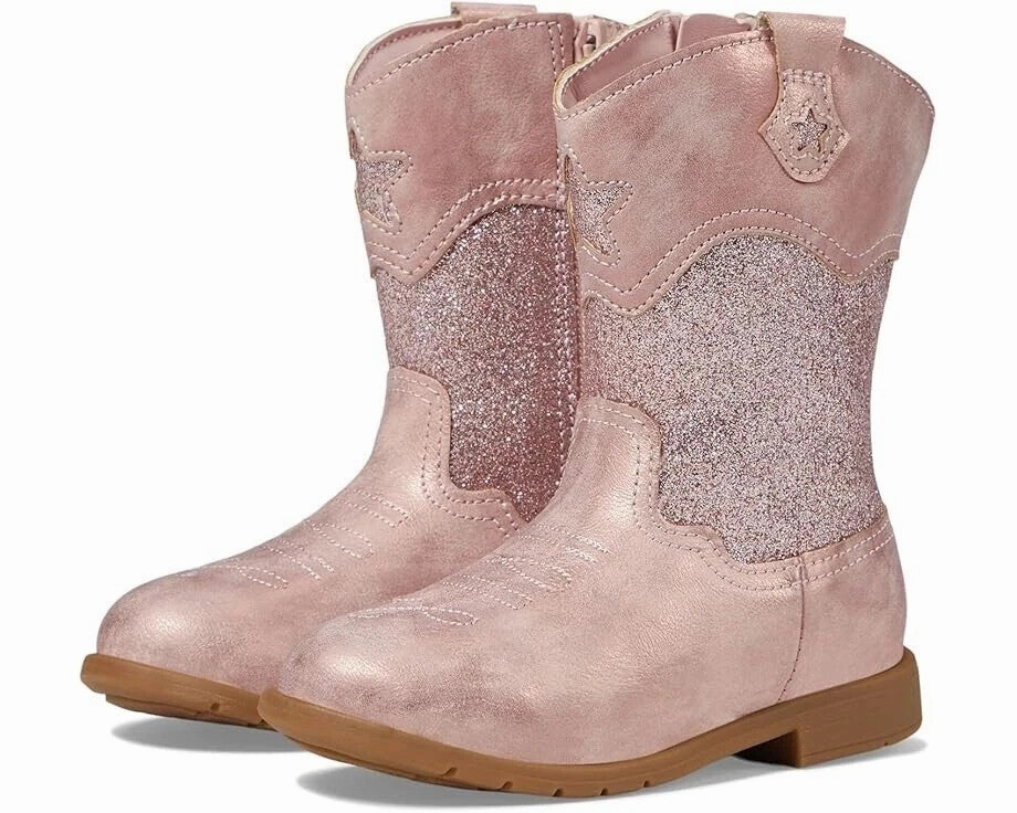 Stride Rite SR Wynona BG040001 Boots Girls Pink Leather Side Zip Western JOBB116 Pendleton Rain Boots