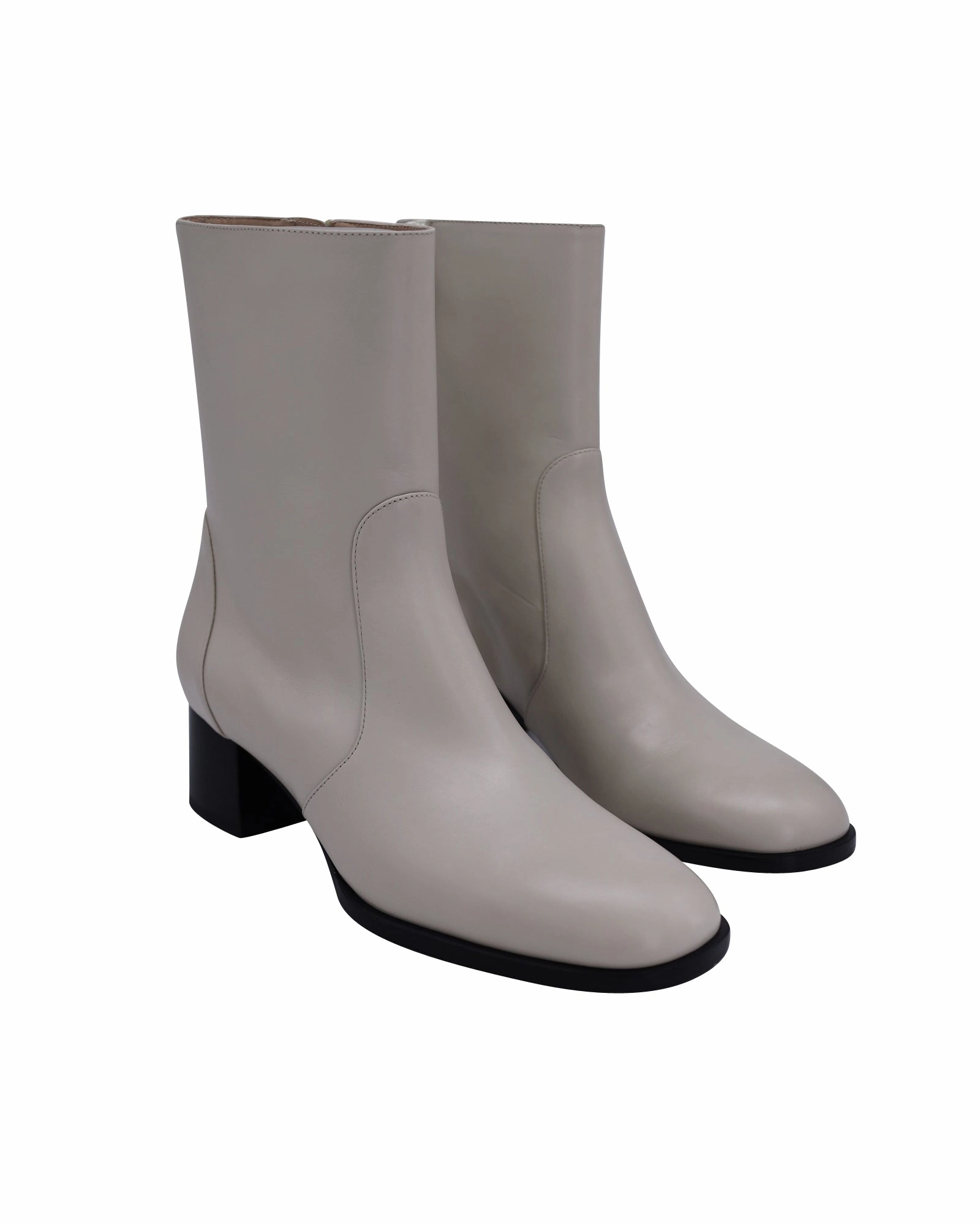 Jeffrey Campbell Boots Stuart Weitzman Nola Zipped Booties in Cream Leather