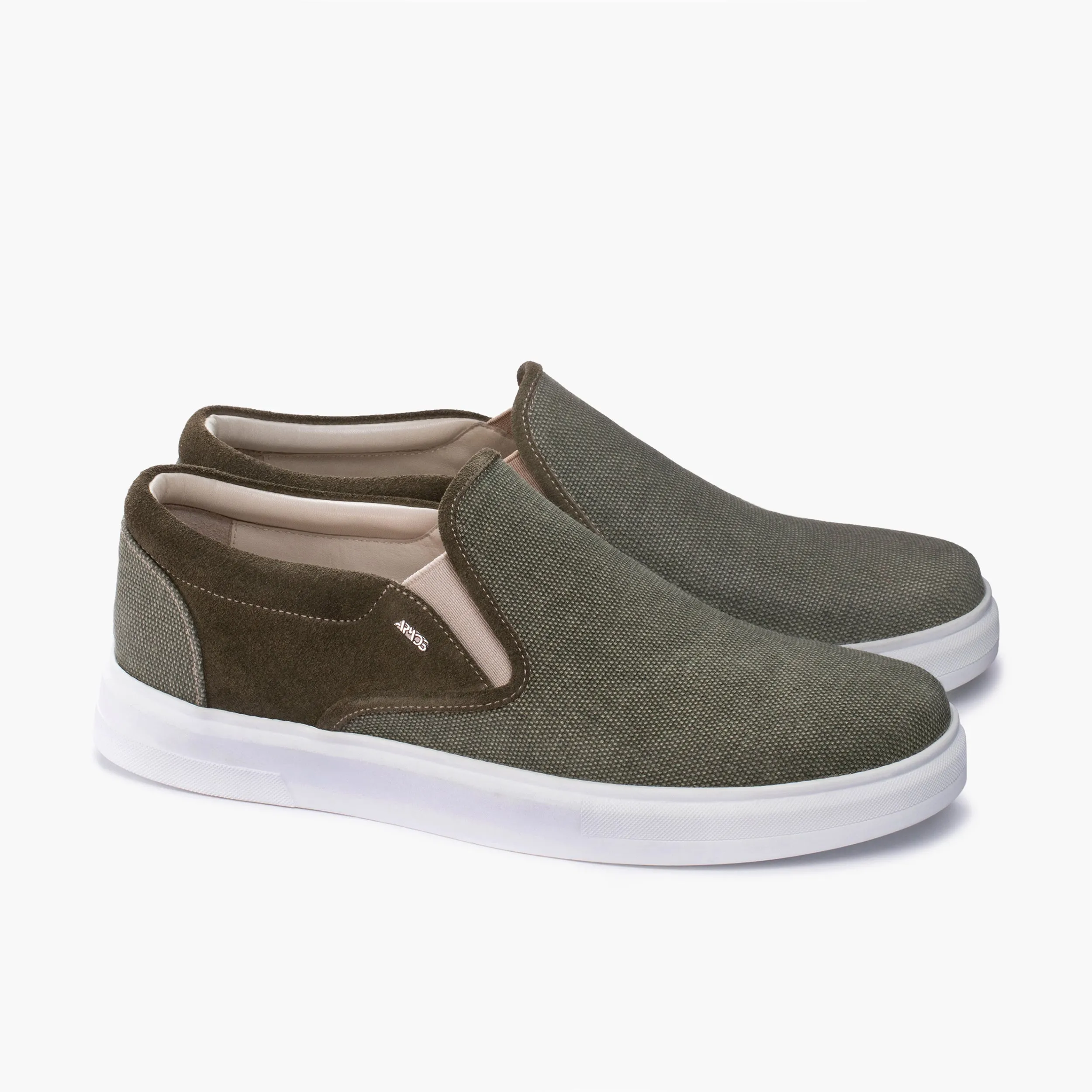 Men's Khaki Linen Slip-On Sneaker On Cloud Slip On