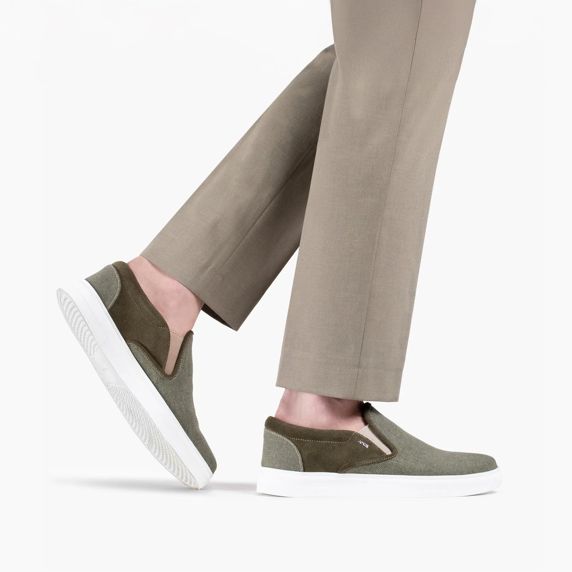 Reactx Rejuven8 Slip On Men's Khaki Linen Slip-On Sneaker