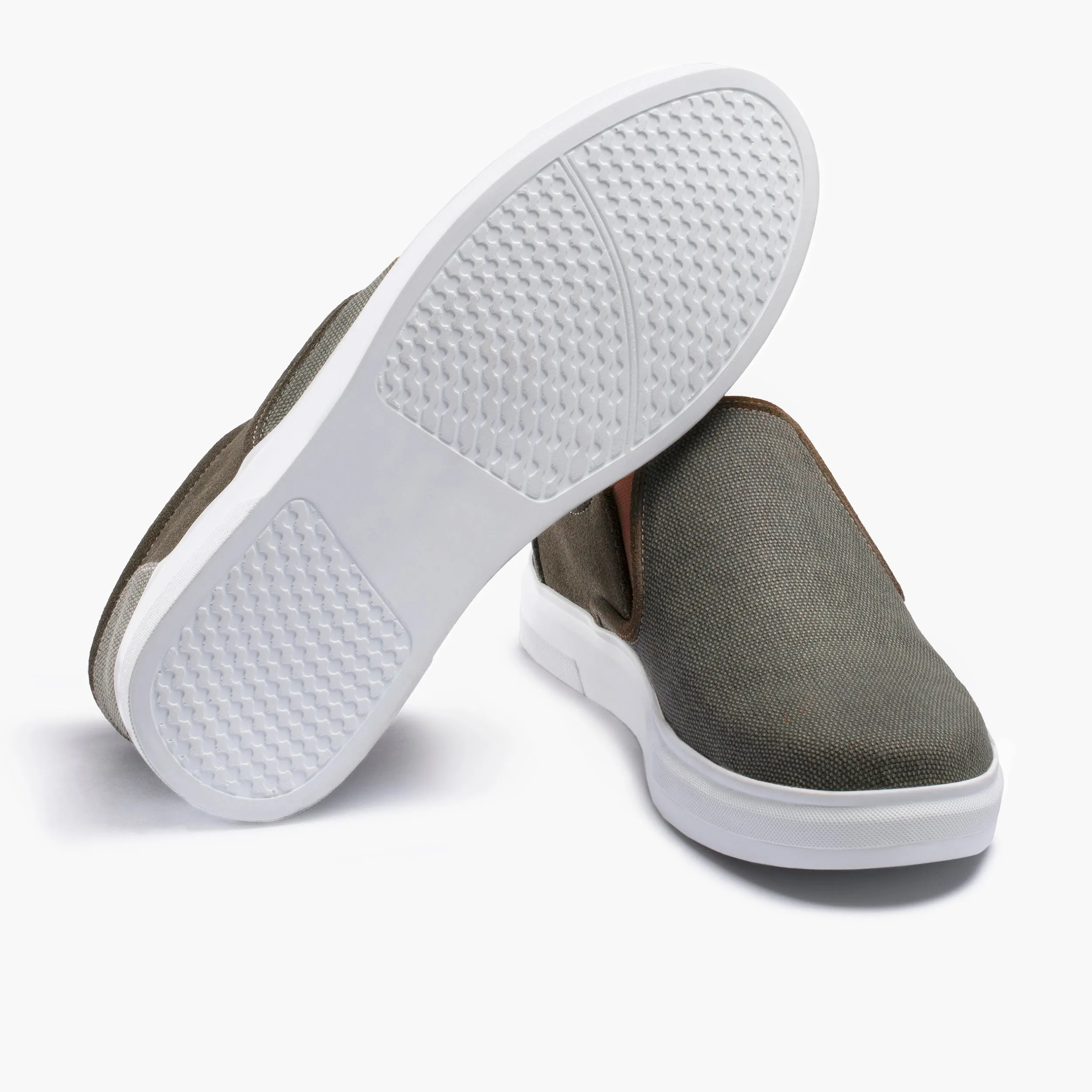 Slip On Sandals Wide Width Men's Khaki Linen Slip-On Sneaker