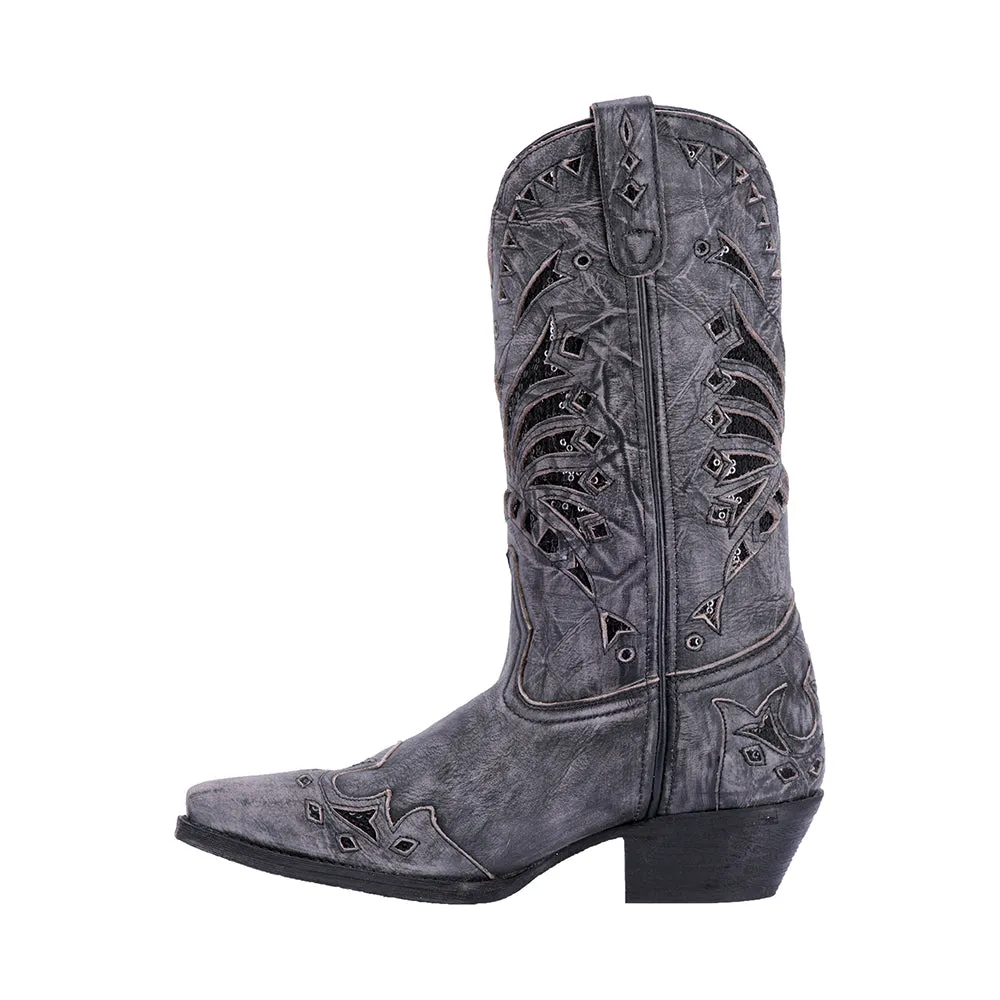 Stevie Tooled-Inlay Snip Toe Cowboy Boots London Rag Boots