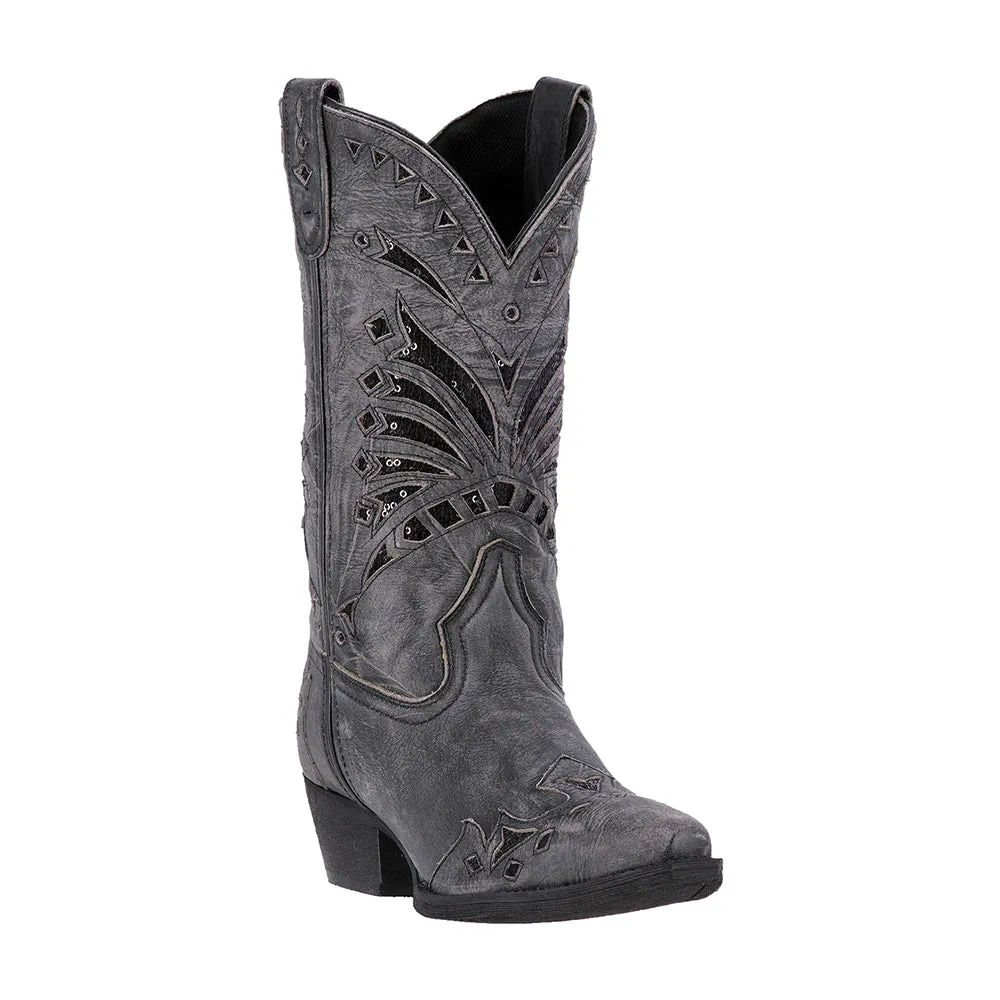 Stevie Tooled-Inlay Snip Toe Cowboy Boots Dr Audrick High Puffer Boots