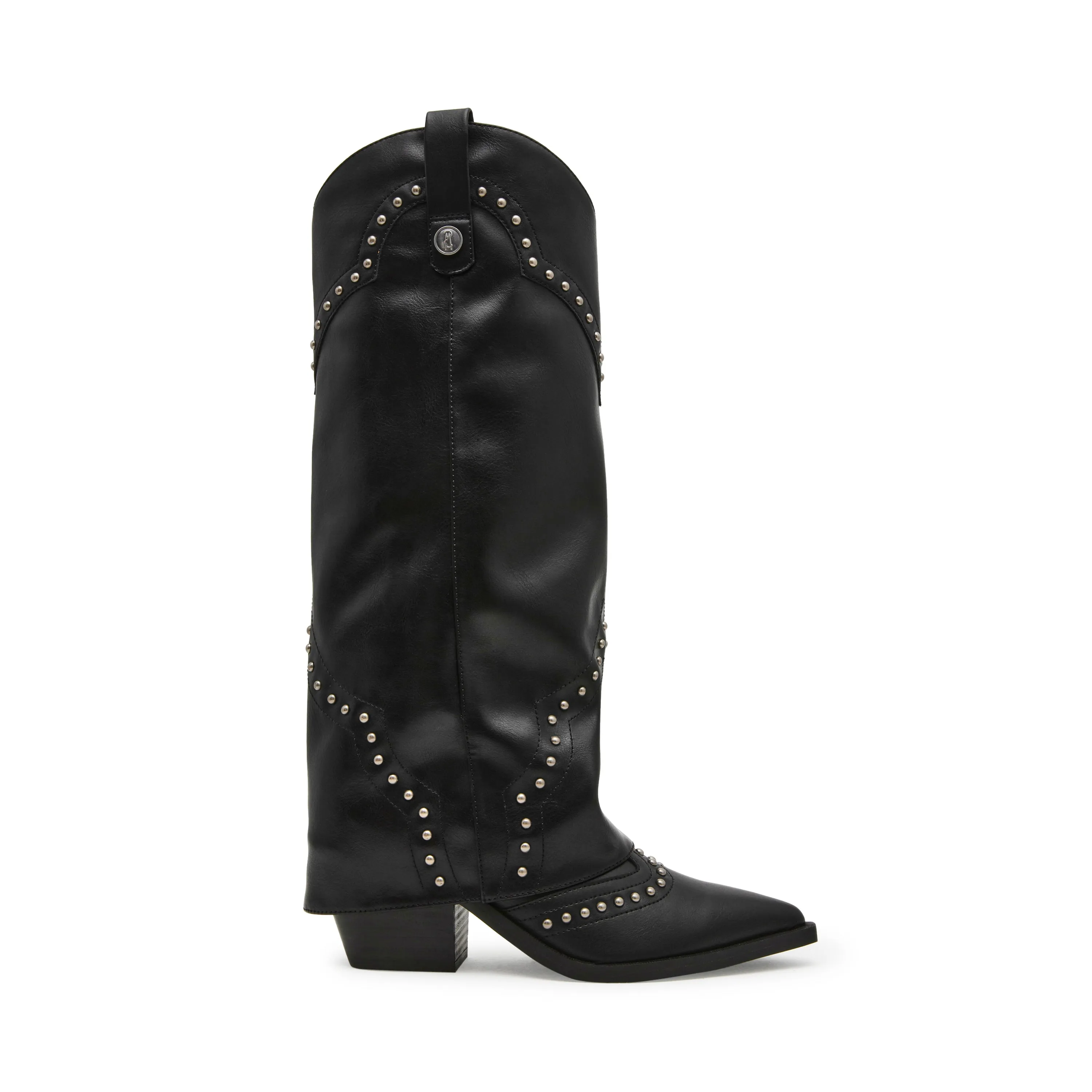Round Toe Cowboy Boots Streamline Boot BLACK