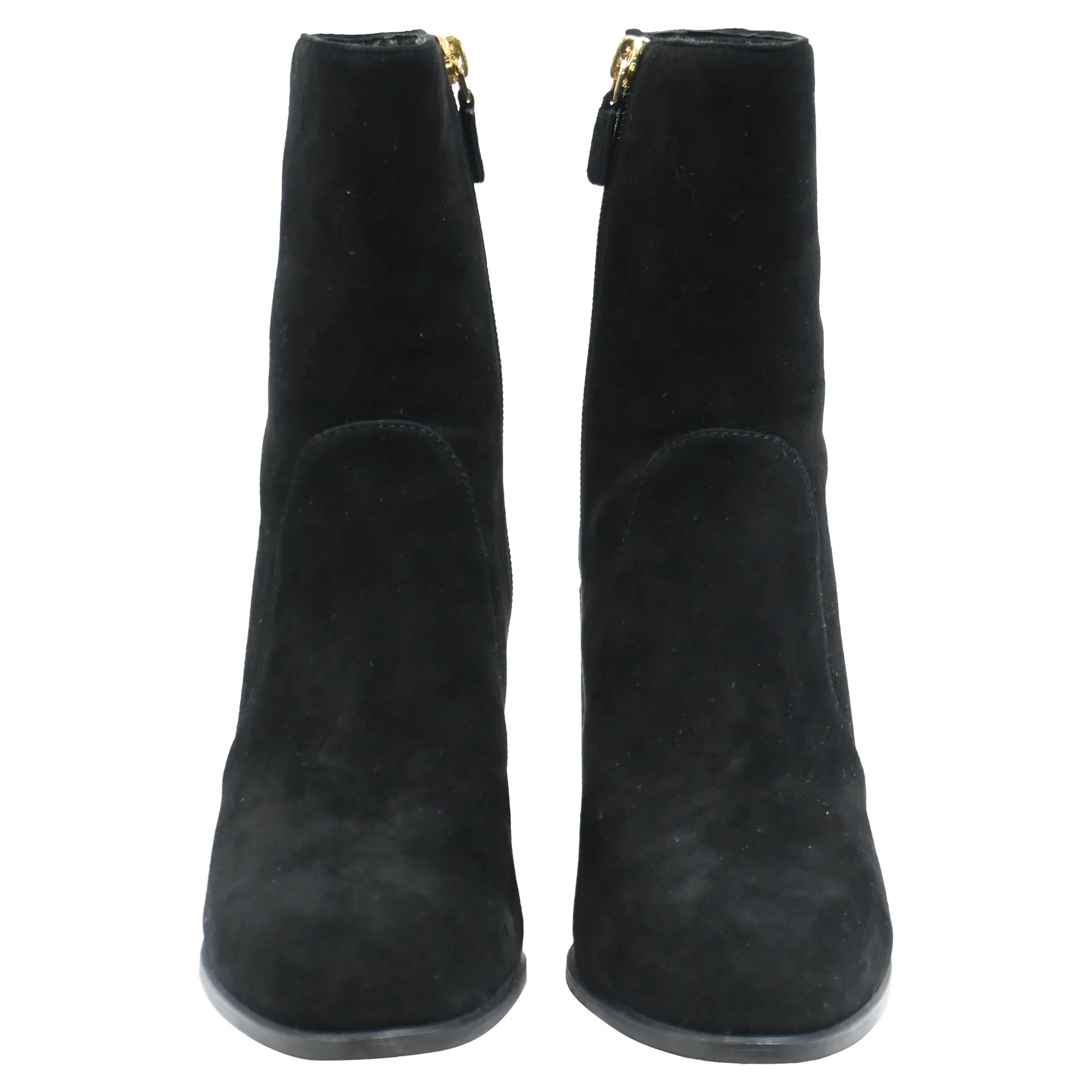 Bling Ankle Boots Stuart Weitzman Quinn Block Heel Ankle Boots in Black Suede