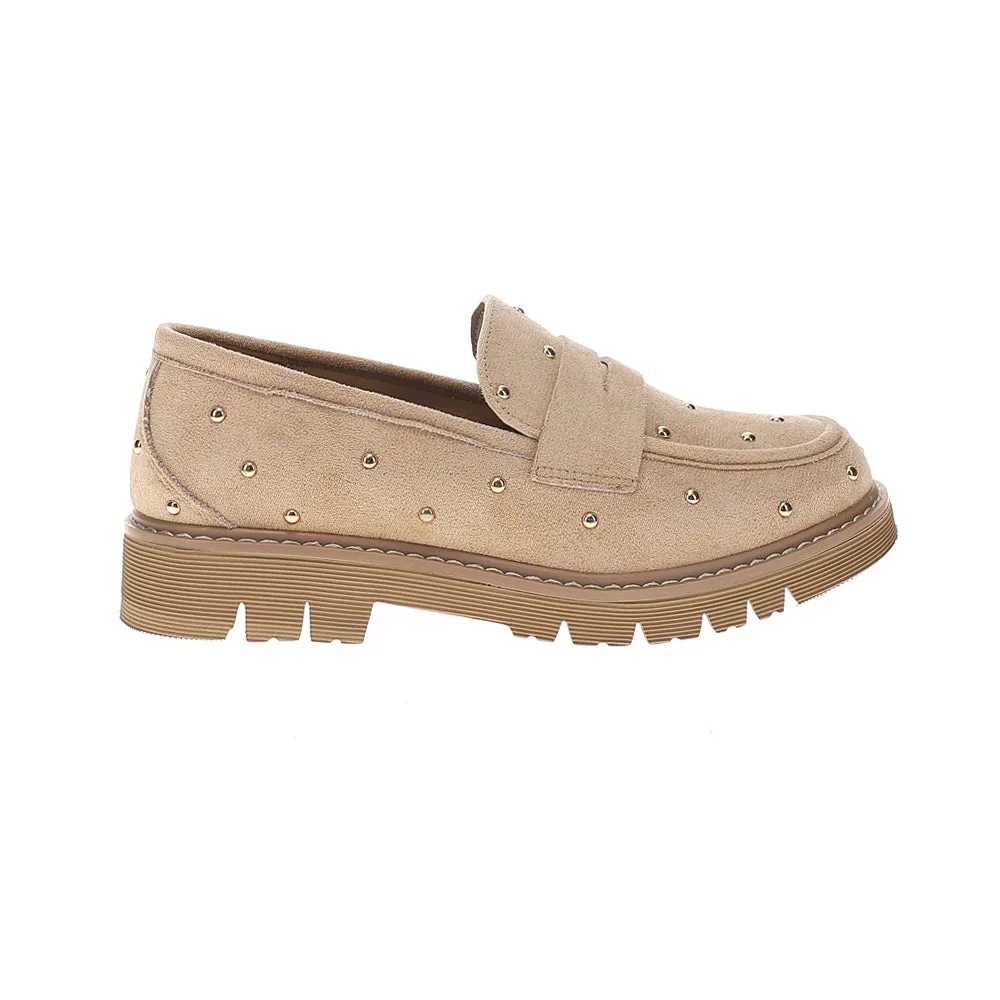 Thick Soled Loafers Stud Muffin Studded Slip On Loafers