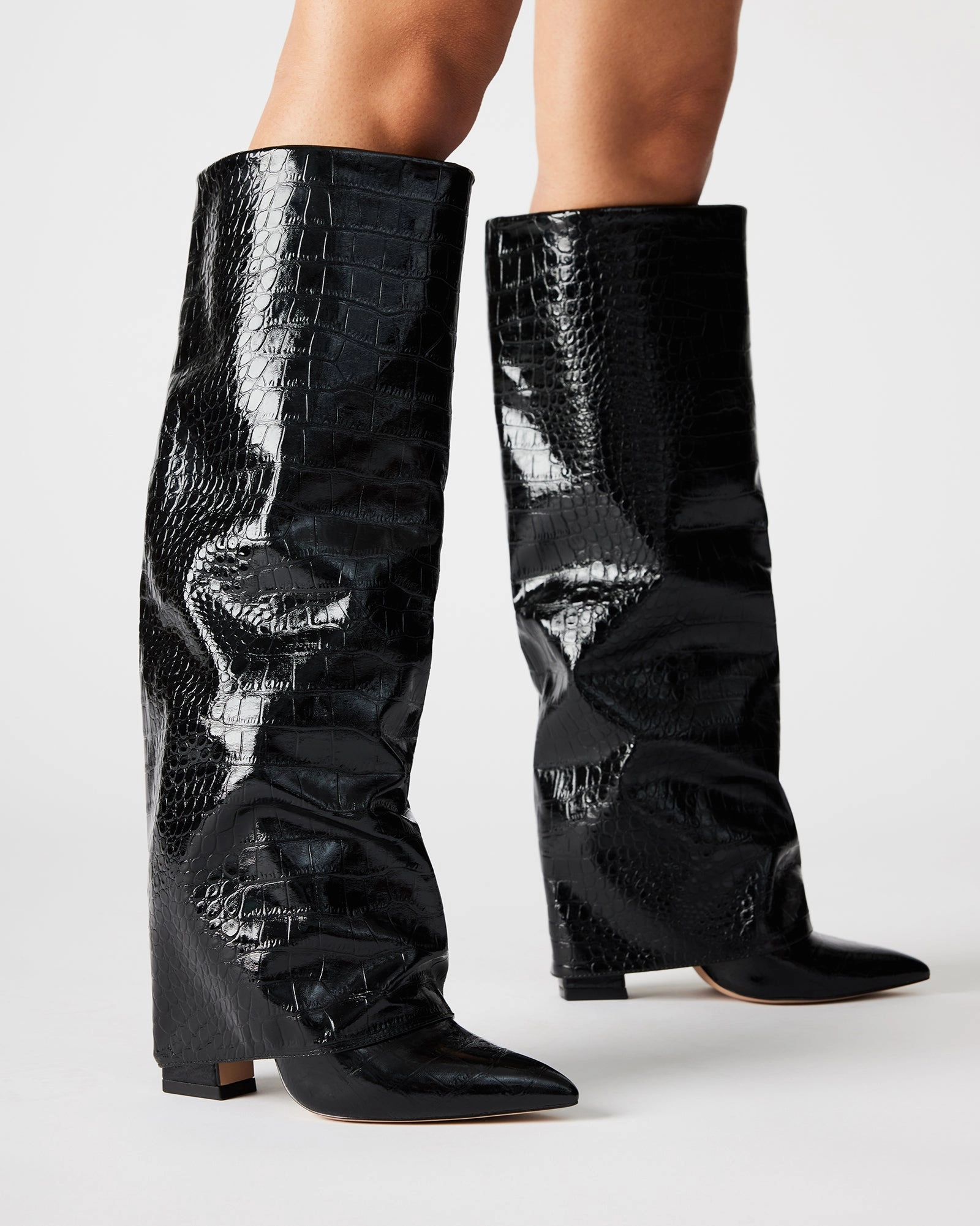 STUNTIN BLACK CROCODILE - SM REBOOTED Cowboy Hat Boots