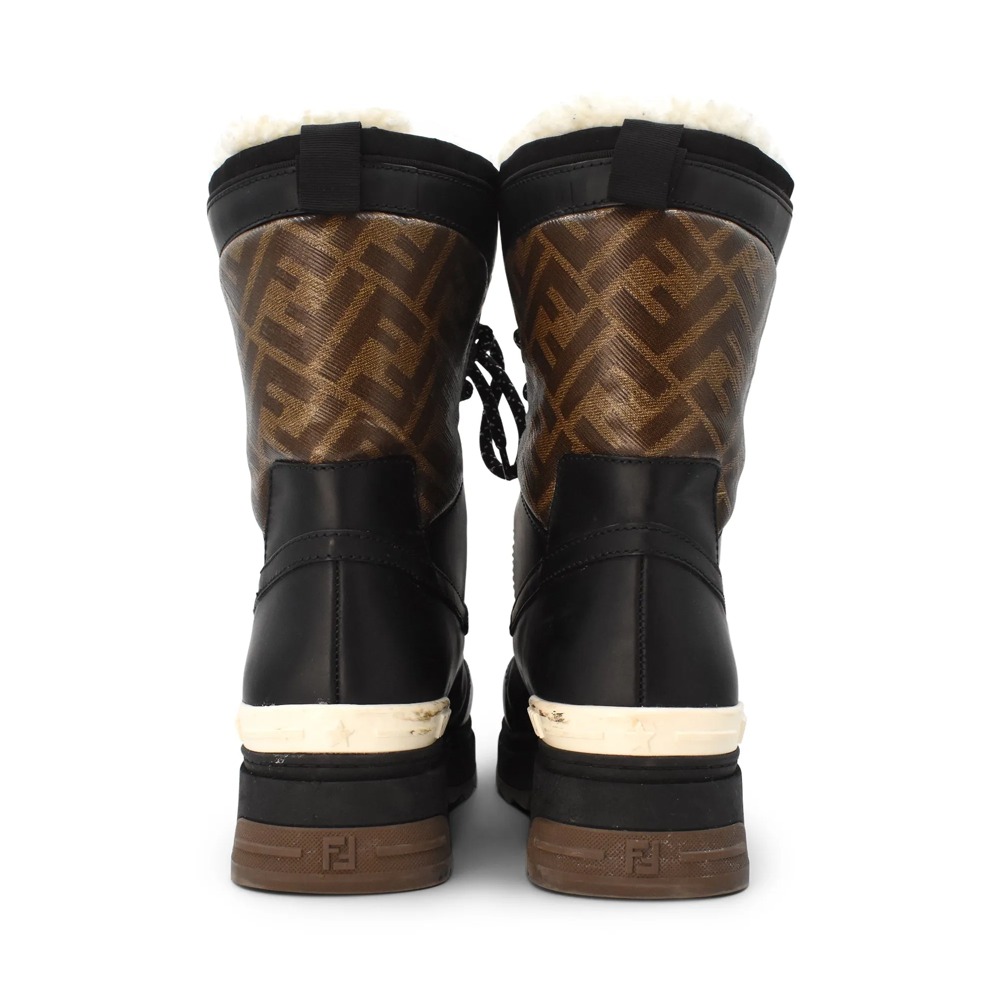 Fendi Zucca Snow Boots - Women's 37.5 Brown Suede Cowboy Boots