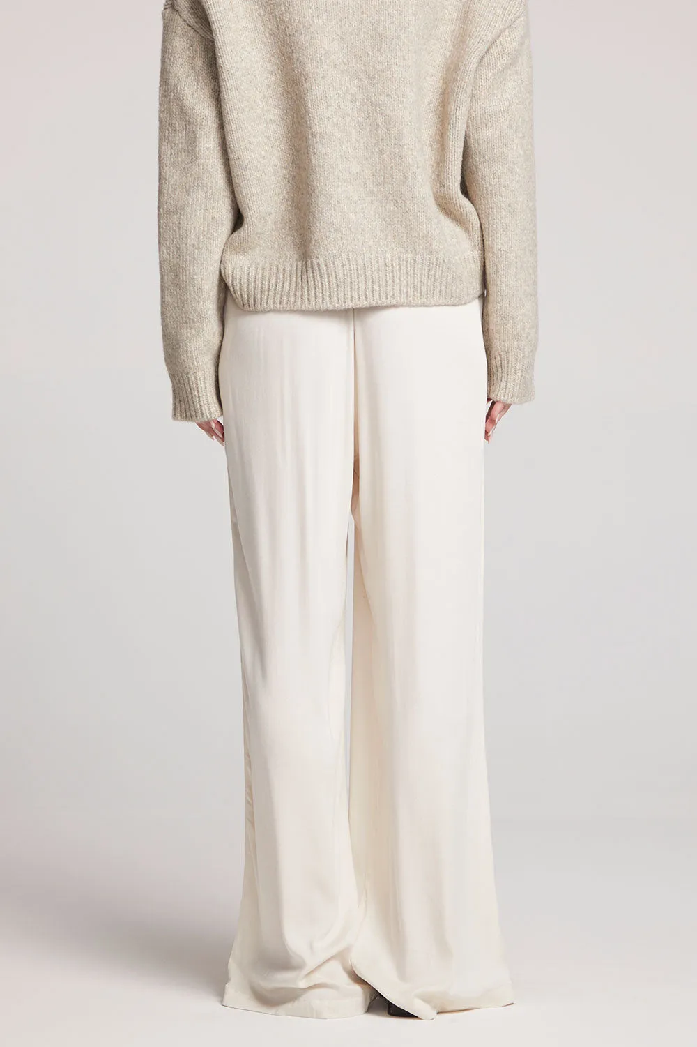 Leee Starry White Trousers Knee High Lug Sole Boots