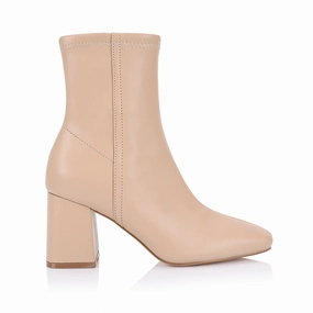 Lace Ankle Boots Heels Lizzo Stretch Ankle Boots - Beige Stretch