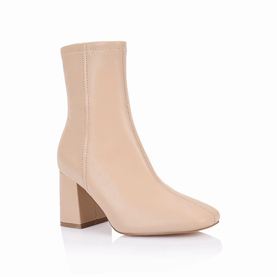 Ankle Boots With Ankle Pants Lizzo Stretch Ankle Boots - Beige Stretch