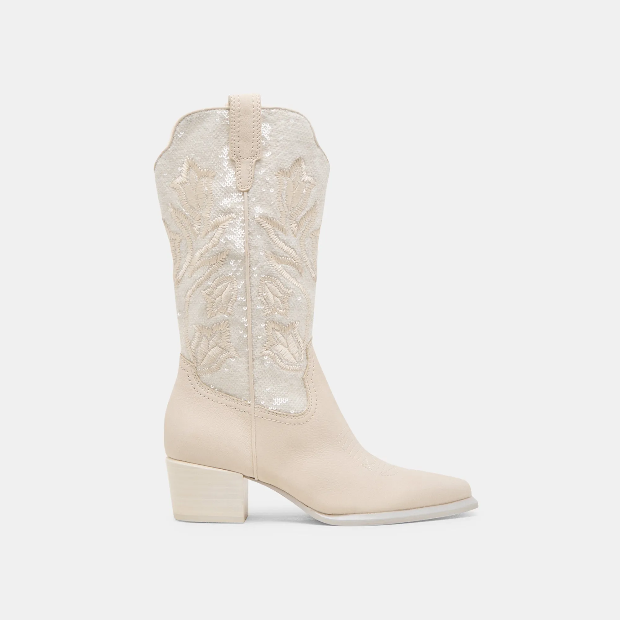 VORAH PEARL BOOTS CREME SEQUIN Boots With Leather