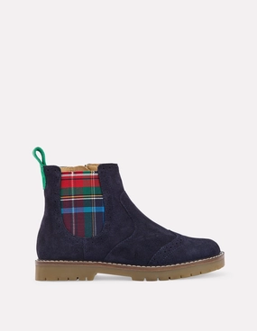 Suede Chelsea Boots-College Navy Suede Chelsea Boots And Suit