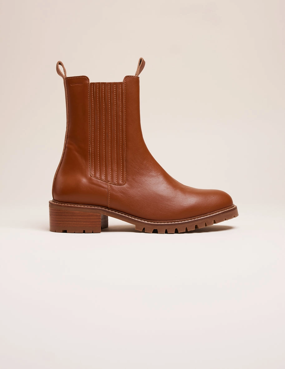 Bottines Dorianne - Cuir cognac Chocolate Brown Boots