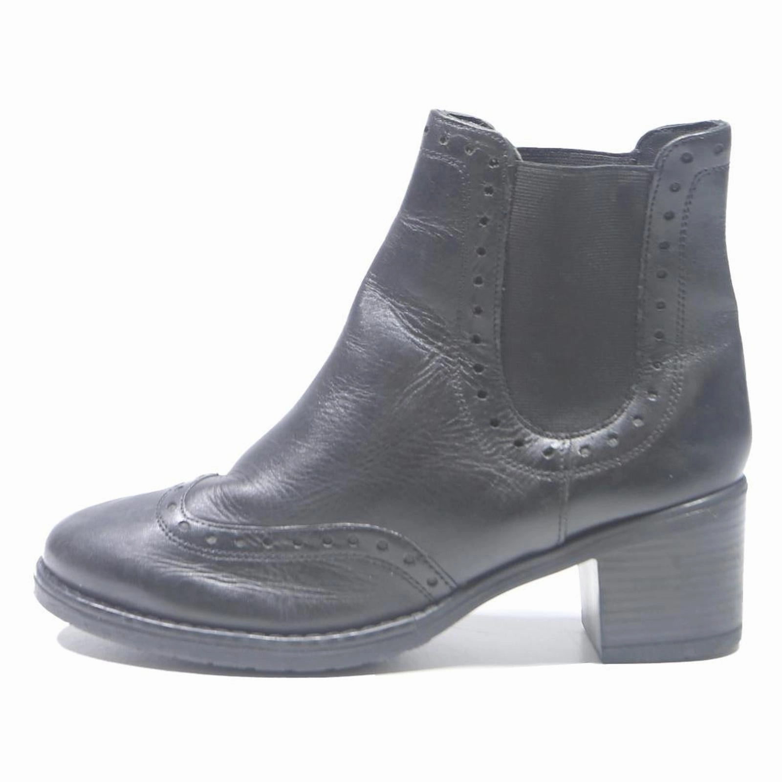 BOXX Womens Chelsea Boots Black Leather UK 6 Low Heel Ankle Style Elegant Walmart Boots