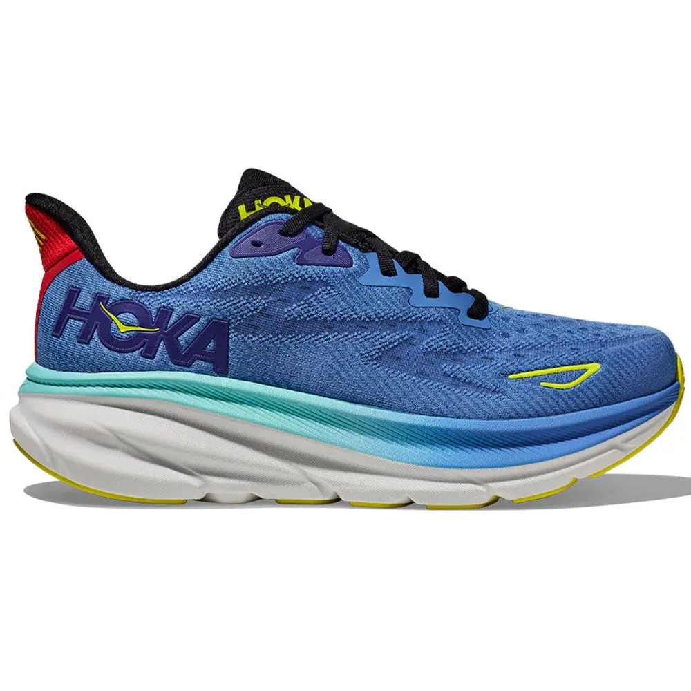 Men's Hoka Clifton 9, Virtual Blue/Cerise, 9.5 D Medium Machine Wash Shoes