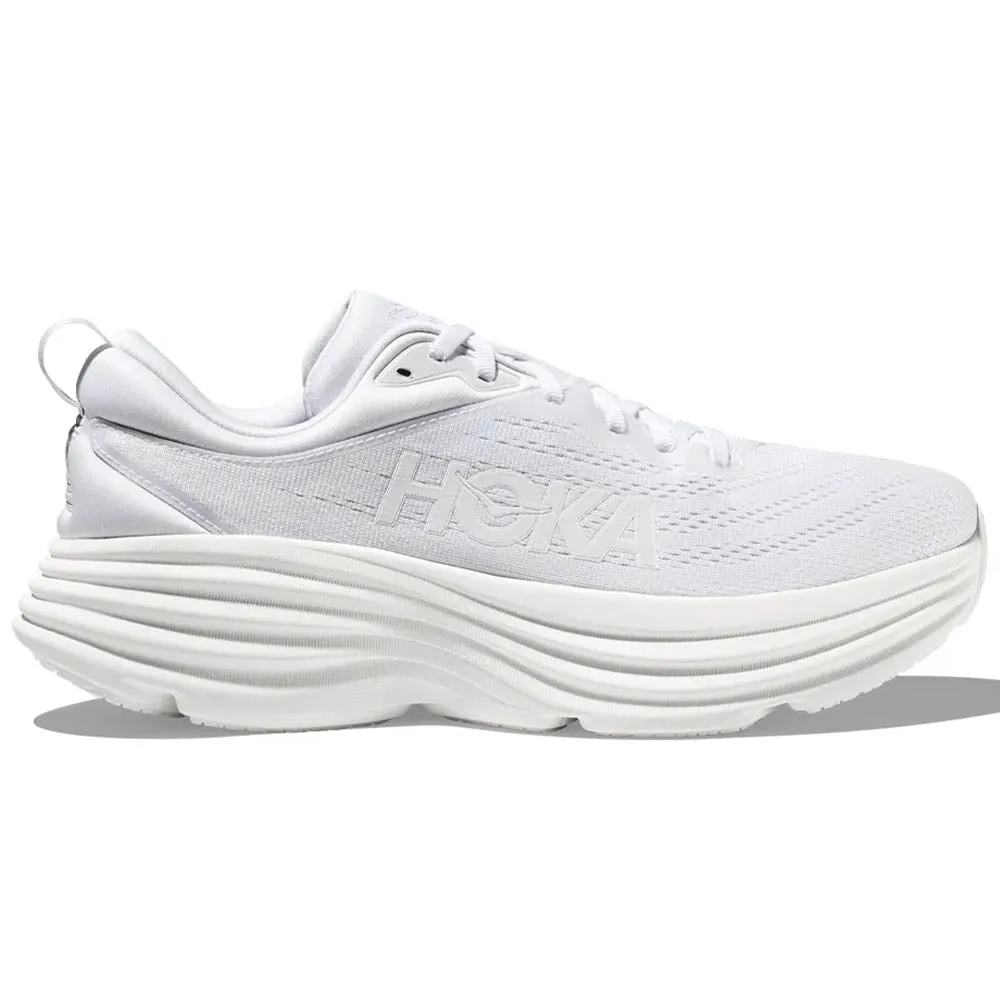 Men's Hoka Bondi 8, White/White, 10.5 D Medium Used Shoes