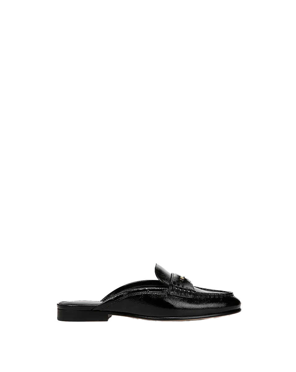 Flat Comfy Shoes Penny Leather Mule