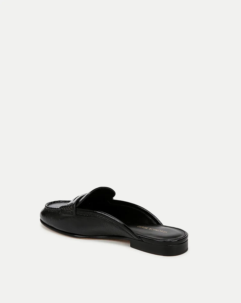 Penny Leather Mule Flat Deck Shoes