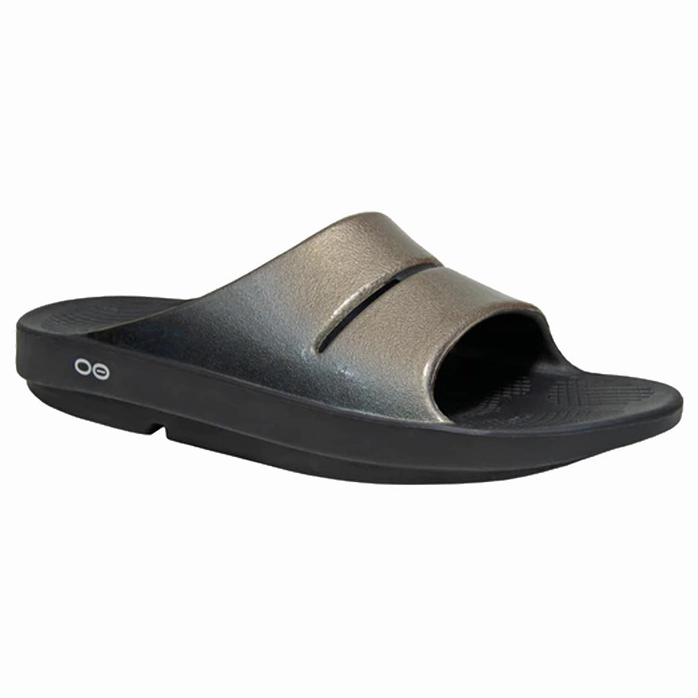 OOfos Women's OOahh Luxe Recovery Slide - Latte Running Shoes Prime Day Deals