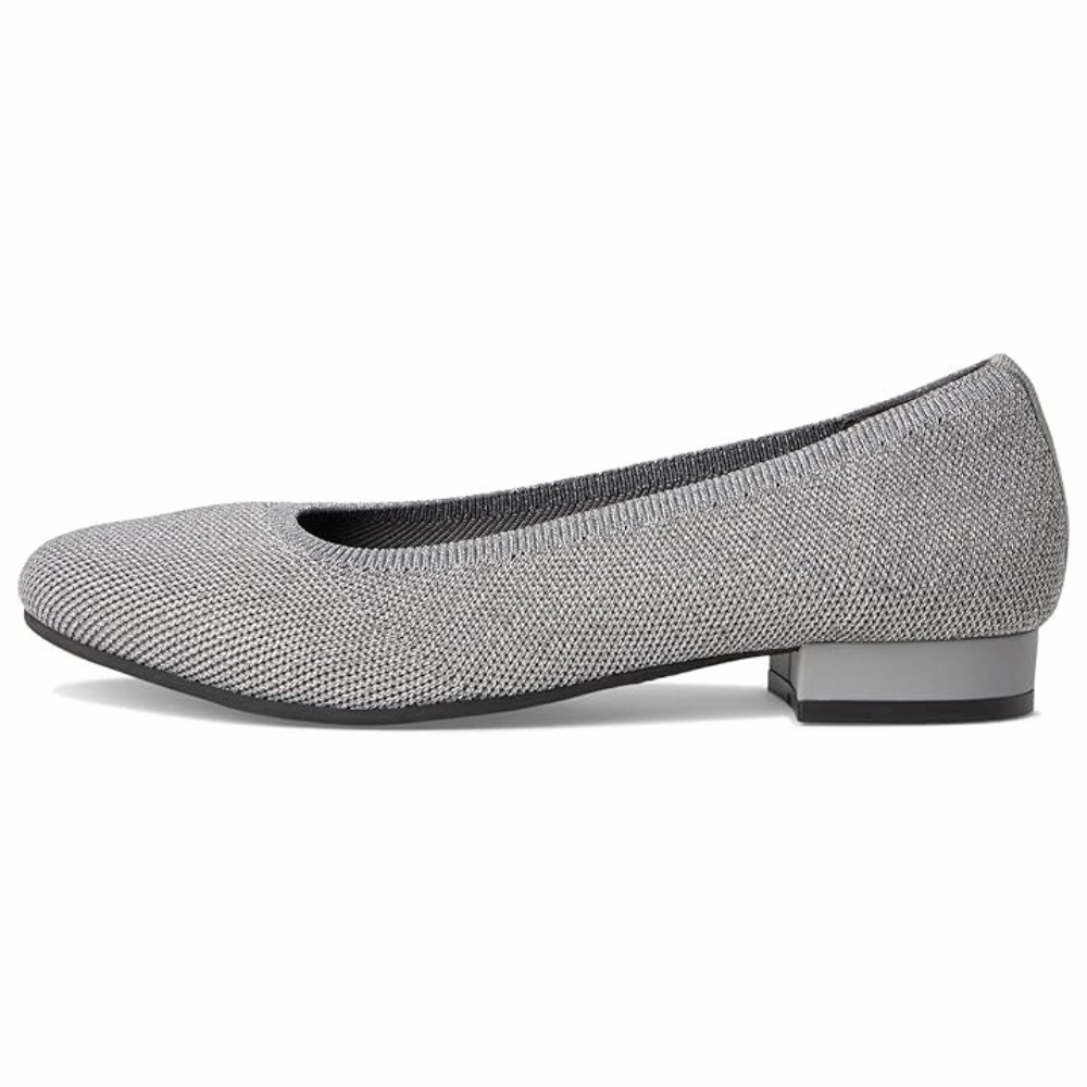 David Tate Runway Grey Metallic Ballet Flat (Women's)